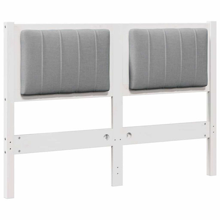 Tăblie tapițată cu headboard Alb 120 cm Lemn de pin masiv - WALTI WALTI