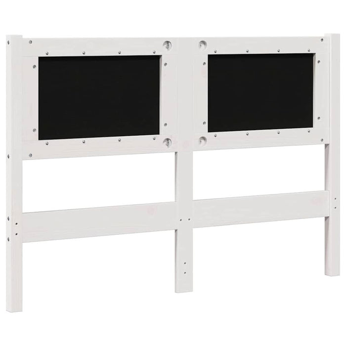 Tăblie tapițată cu headboard Alb 120 cm Lemn de pin masiv - WALTI WALTI