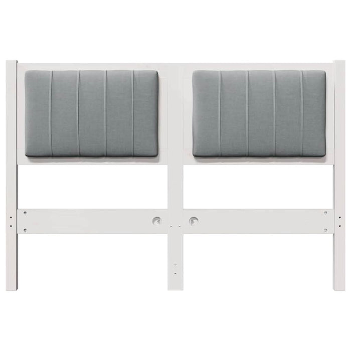 Tăblie tapițată cu headboard Alb 120 cm Lemn de pin masiv - WALTI WALTI