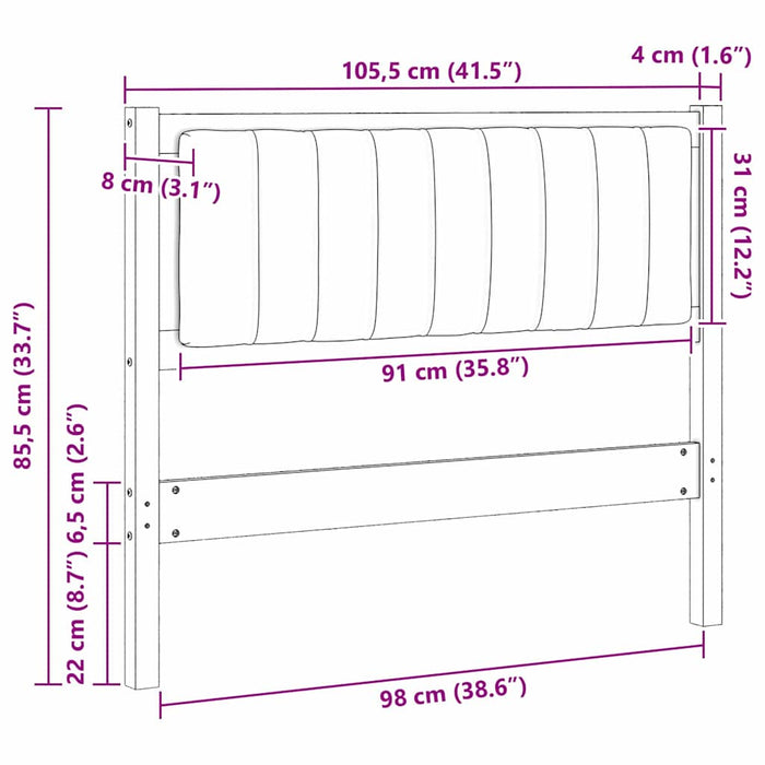 Tăblie tapițată cu headboard Maro 100 cm Lemn de pin masiv - WALTI WALTI