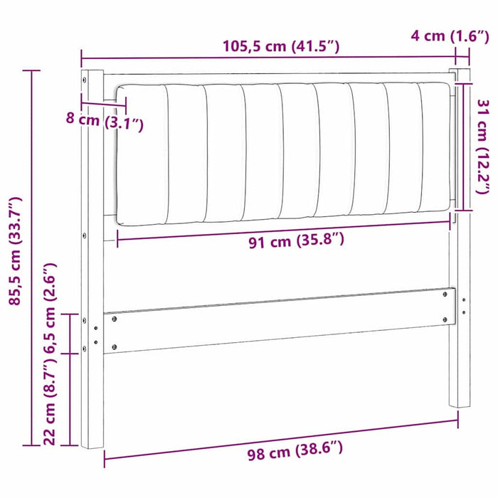 Tăblie tapițată cu headboard Maro 100 cm Lemn de pin masiv - WALTI WALTI