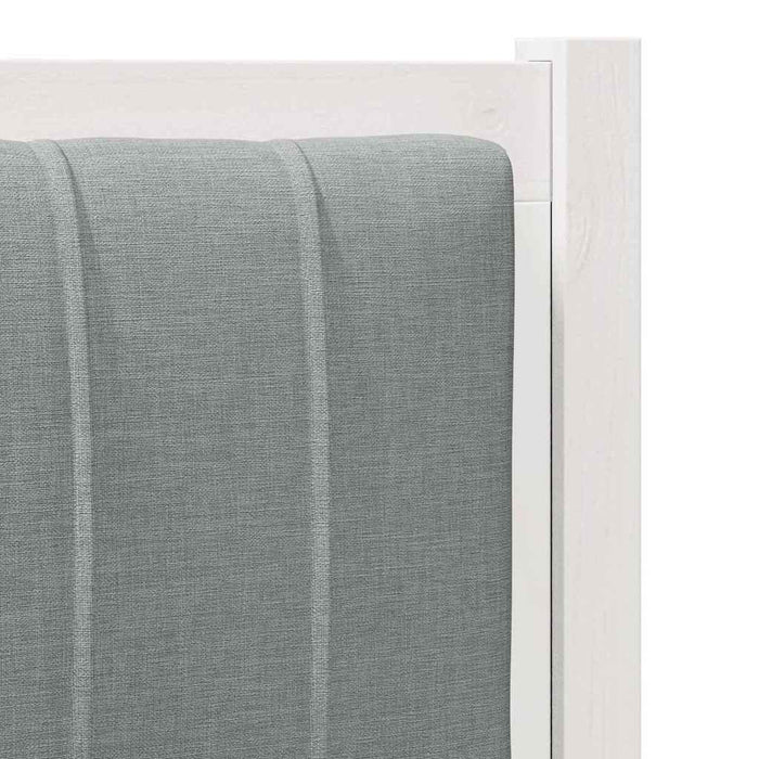 Tăblie tapițată cu headboard Alb 100 cm Lemn de pin masiv - WALTI WALTI