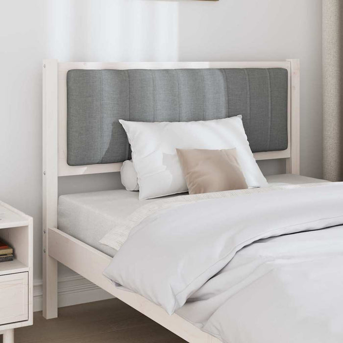 Tăblie tapițată cu headboard Alb 100 cm Lemn de pin masiv - WALTI WALTI