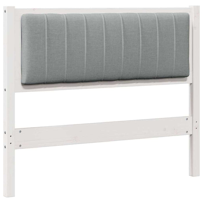 Tăblie tapițată cu headboard Alb 100 cm Lemn de pin masiv - WALTI WALTI