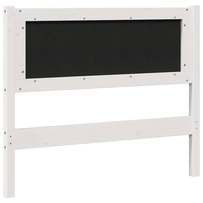 Tăblie tapițată cu headboard Alb 100 cm Lemn de pin masiv - WALTI WALTI