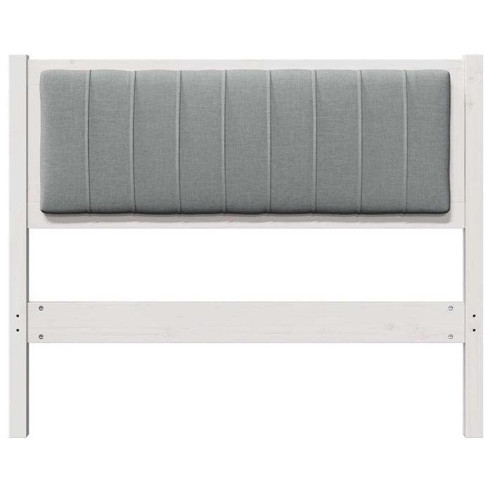 Tăblie tapițată cu headboard Alb 100 cm Lemn de pin masiv - WALTI WALTI
