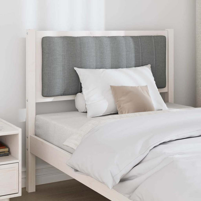 Tăblie tapițată cu headboard Alb 90 cm Lemn de pin masiv - WALTI WALTI