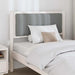 Tăblie tapițată cu headboard Alb 90 cm Lemn de pin masiv - WALTI WALTI