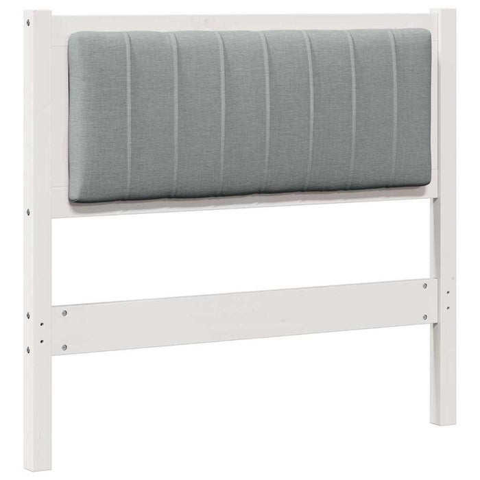 Tăblie tapițată cu headboard Alb 90 cm Lemn de pin masiv - WALTI WALTI