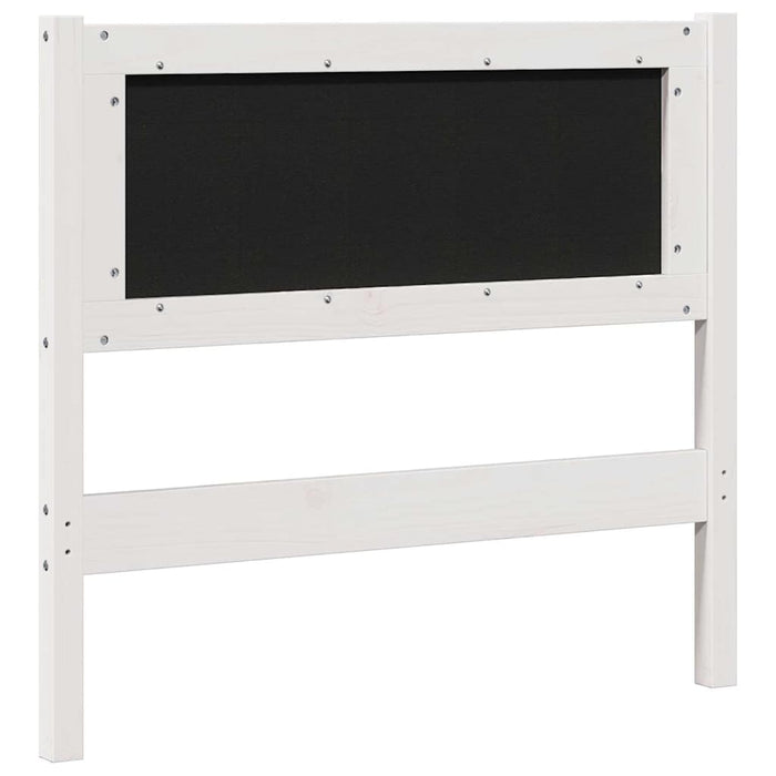 Tăblie tapițată cu headboard Alb 90 cm Lemn de pin masiv - WALTI WALTI