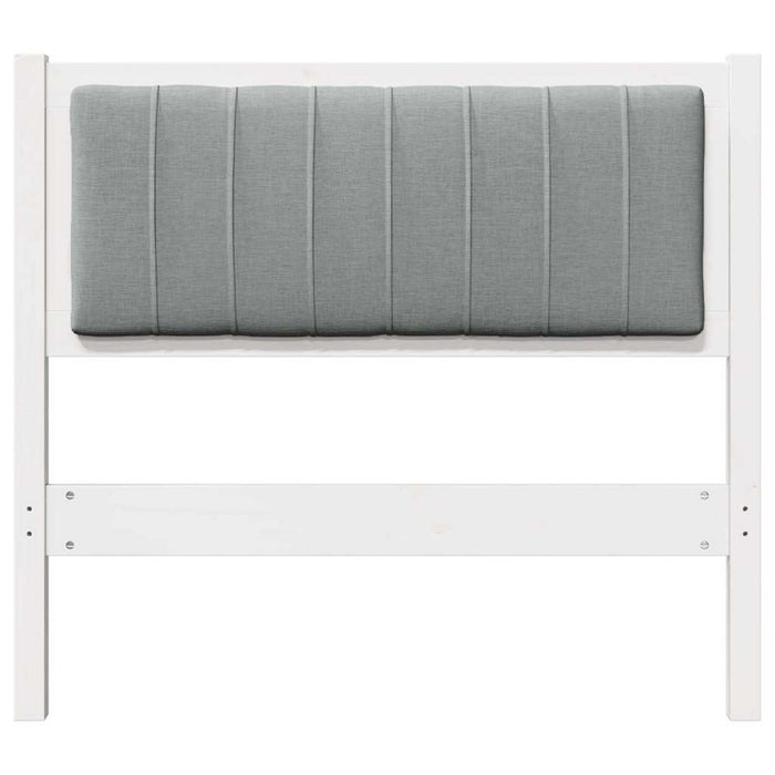 Tăblie tapițată cu headboard Alb 90 cm Lemn de pin masiv - WALTI WALTI