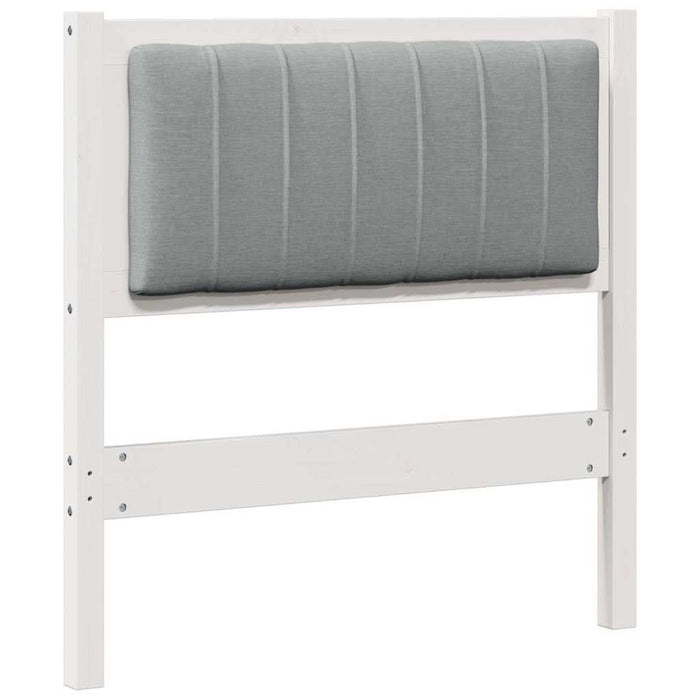 Tăblie tapițată cu headboard Alb 80 cm Lemn de pin masiv - WALTI WALTI
