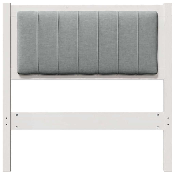 Tăblie tapițată cu headboard Alb 80 cm Lemn de pin masiv - WALTI WALTI
