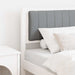Tăblie tapițată cu headboard Alb 75 cm Lemn de pin masiv - WALTI WALTI