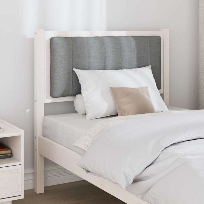 Tăblie tapițată cu headboard Alb 75 cm Lemn de pin masiv - WALTI WALTI