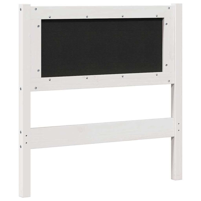 Tăblie tapițată cu headboard Alb 75 cm Lemn de pin masiv - WALTI WALTI