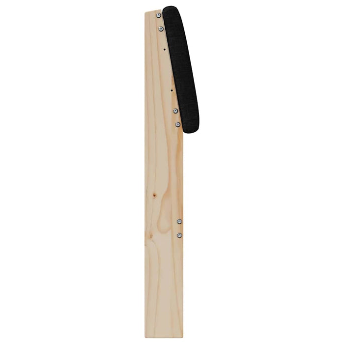 Tăblie tapițată Negru 180 cm Lemn de pin masiv - WALTI WALTI