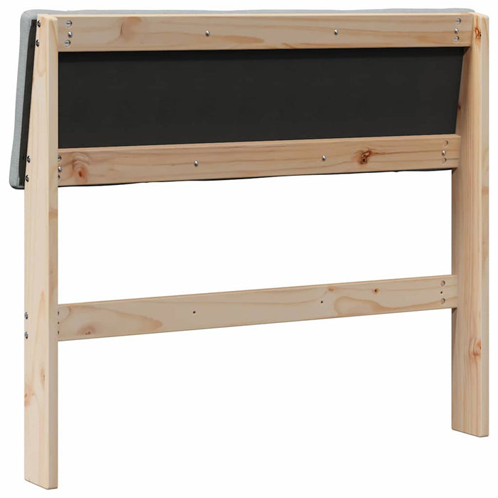 Tăblie tapițată Gri deschis 100 cm Lemn de pin masiv - WALTI WALTI