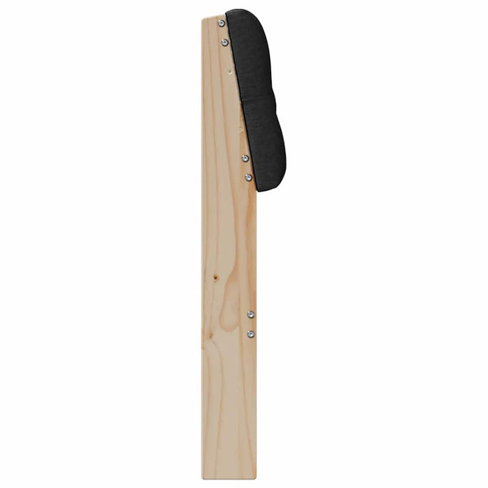Tăblie tapițată Negru 135 cm Lemn de pin masiv - WALTI WALTI