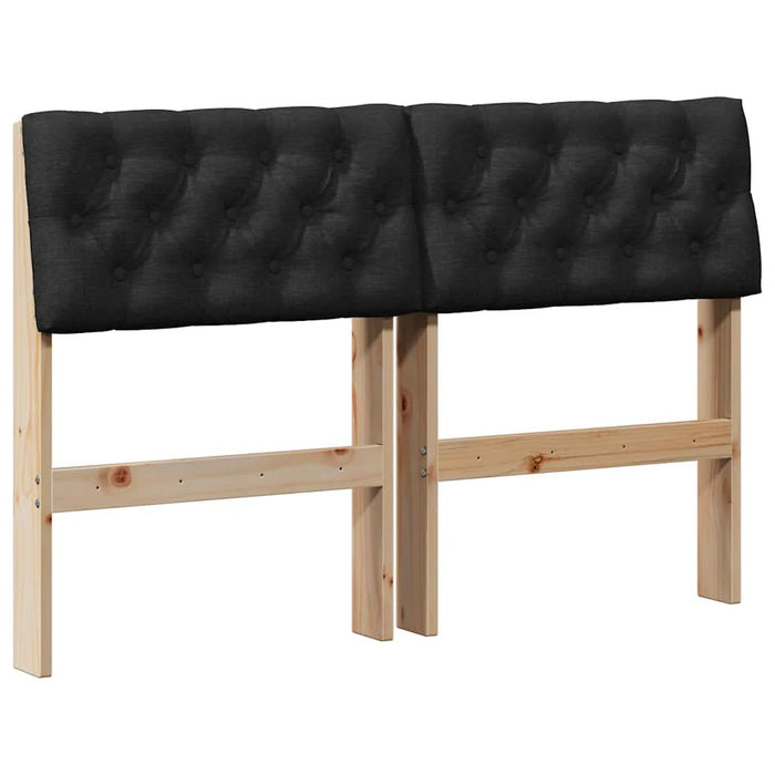 Tăblie tapițată Negru 120 cm Lemn de pin masiv - WALTI WALTI