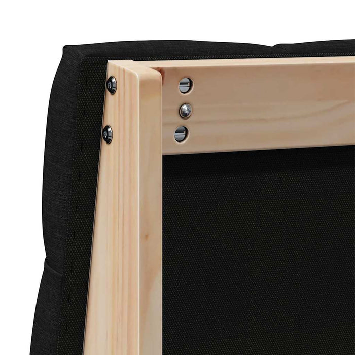 Tăblie tapițată Negru 80 cm Lemn de pin masiv - WALTI WALTI