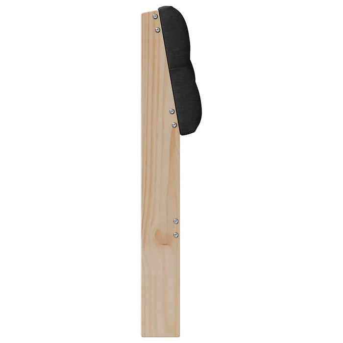 Tăblie tapițată Negru 80 cm Lemn de pin masiv - WALTI WALTI