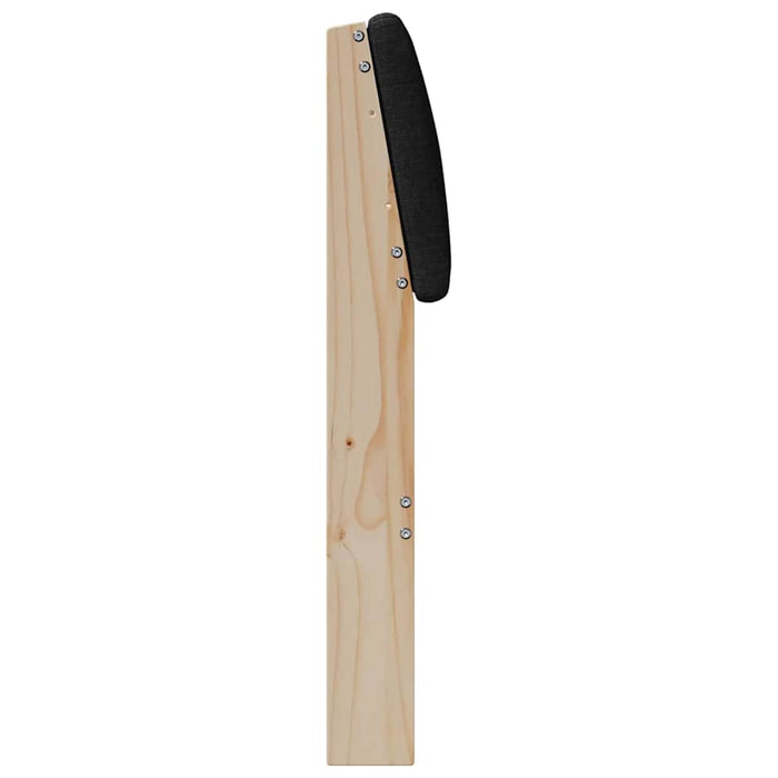 Tăblie tapițată Negru 140 cm Lemn de pin masiv - WALTI WALTI