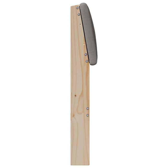 Tăblie tapițată Gri taupe 135 cm Lemn de pin masiv - WALTI WALTI