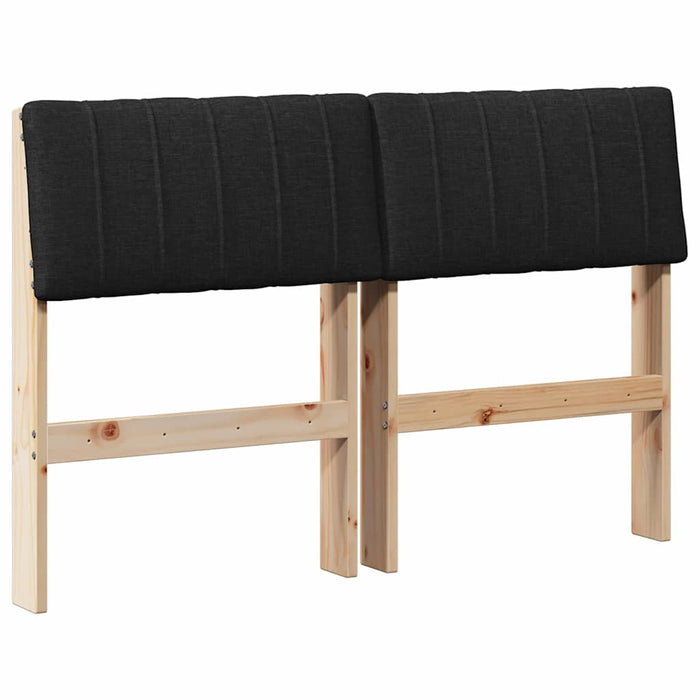 Tăblie tapițată Negru 120 cm Lemn de pin masiv - WALTI WALTI