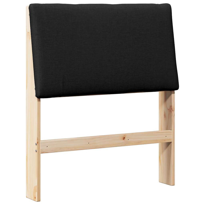 Tăblie tapițată Negru 80 cm Lemn de pin masiv - WALTI WALTI