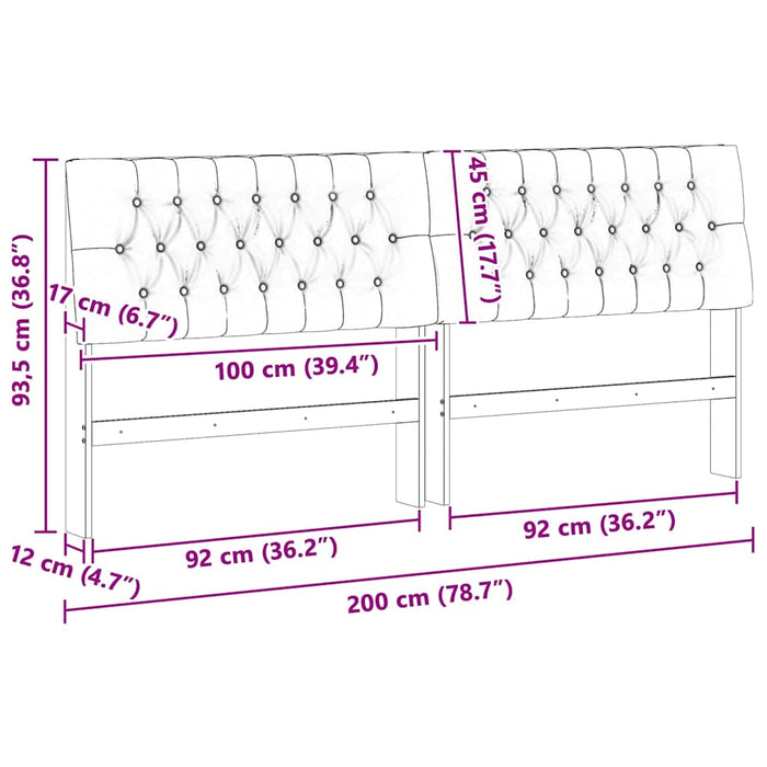 Tăblie tapițată Gri deschis 200 cm Lemn de pin masiv - WALTI WALTI