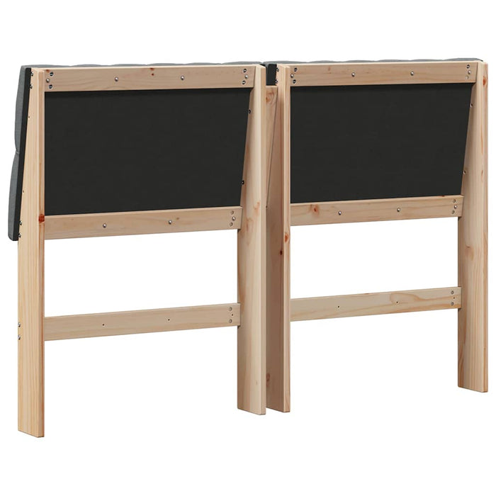 Tăblie tapițată Gri închis 140 cm Lemn de pin masiv - WALTI WALTI