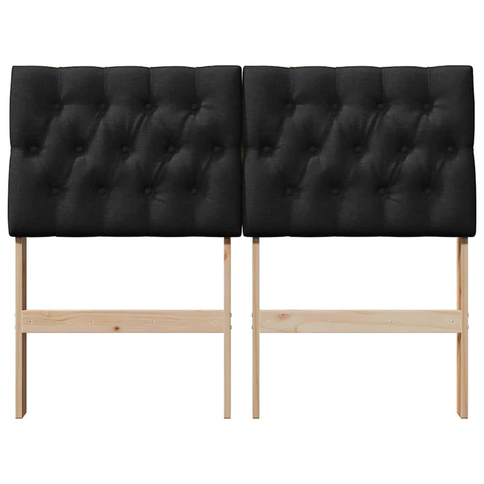 Tăblie tapițată Negru 120 cm Lemn de pin masiv - WALTI WALTI