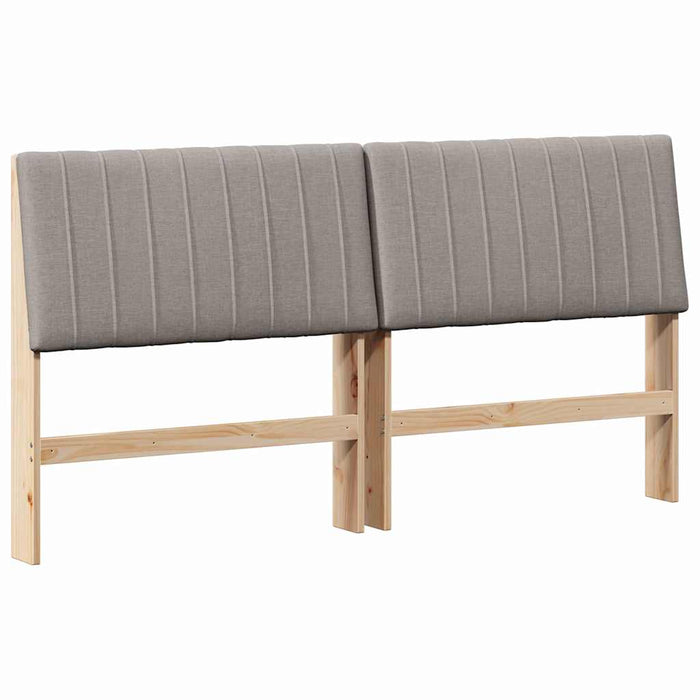 Tăblie tapițată Gri taupe 200 cm Lemn de pin masiv - WALTI WALTI