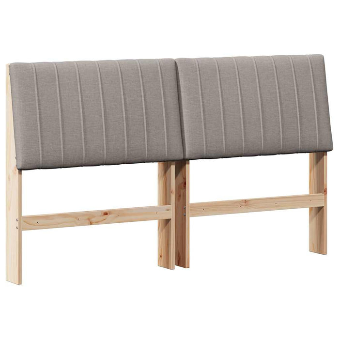 Tăblie tapițată Gri taupe 160 cm Lemn de pin masiv - WALTI WALTI