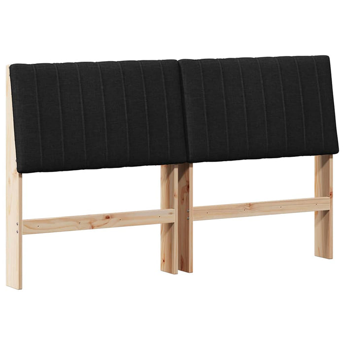 Tăblie tapițată Negru 150 cm Lemn de pin masiv - WALTI WALTI