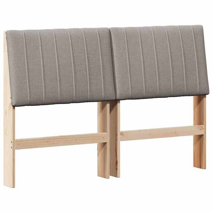Tăblie tapițată Gri taupe 135 cm Lemn de pin masiv - WALTI WALTI