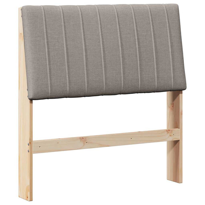 Tăblie tapițată Gri taupe 90 cm Lemn de pin masiv - WALTI WALTI