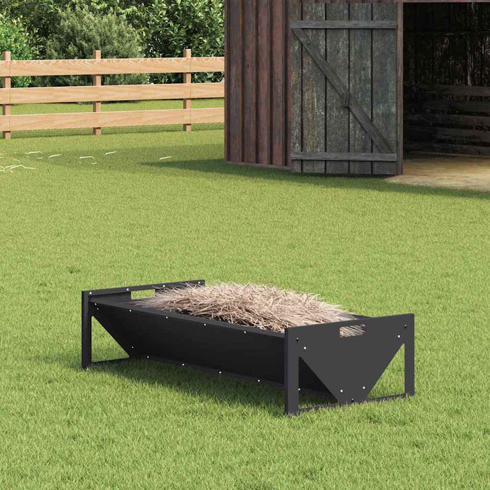 Jgheab pentru hrănirea animalelor Negru 108 x 50 x 28 cm - WALTI WALTI