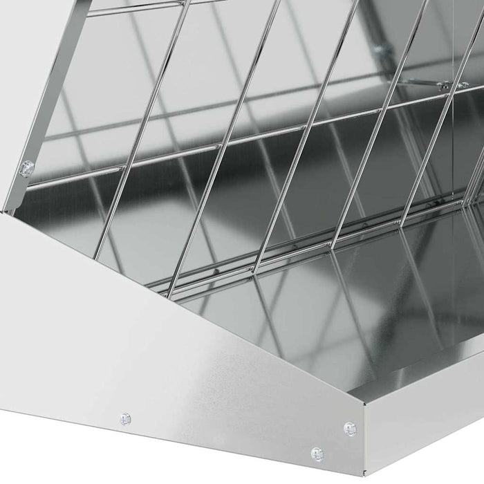 Feeder pentru Fân Argintiu 71 x 33 x 70 cm Oțel Galvanizat - WALTI WALTI