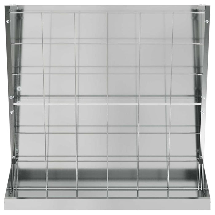 Feeder pentru Fân Argintiu 71 x 33 x 70 cm Oțel Galvanizat - WALTI WALTI