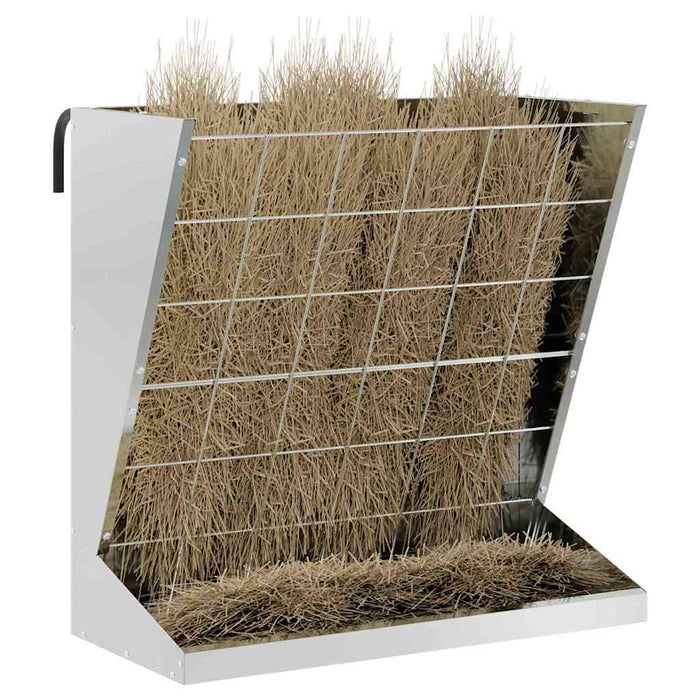 Feeder pentru Fân Argintiu 71 x 33 x 70 cm Oțel Galvanizat - WALTI WALTI