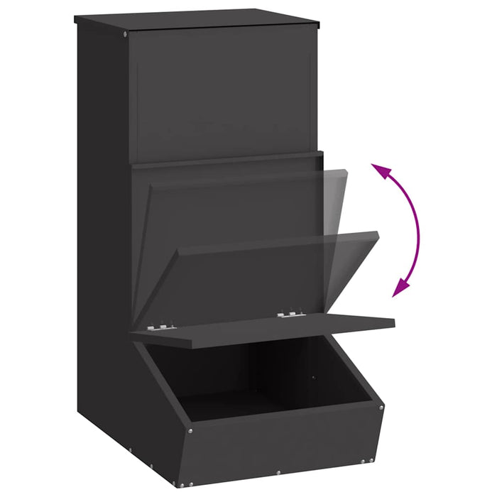 Feeder pentru porci Negru 55 x 38 x 76 cm Oțel Laminat la Rece - WALTI WALTI