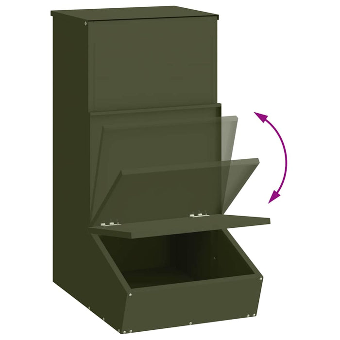 Feeder pentru porci Verde măsliniu 55 x 38 x 76 cm - WALTI WALTI