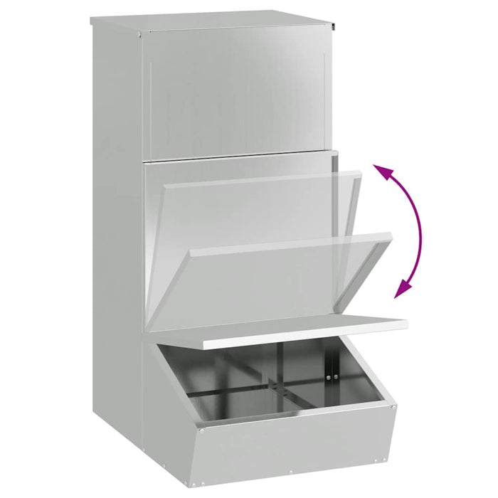 Feeder pentru porci Argintiu 55 x 38 x 76 cm Oțel Galvanizat - WALTI WALTI