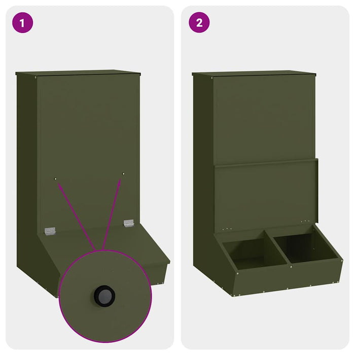 Feeder pentru porci Verde măsliniu 55 x 51 x 91,5 cm - WALTI WALTI