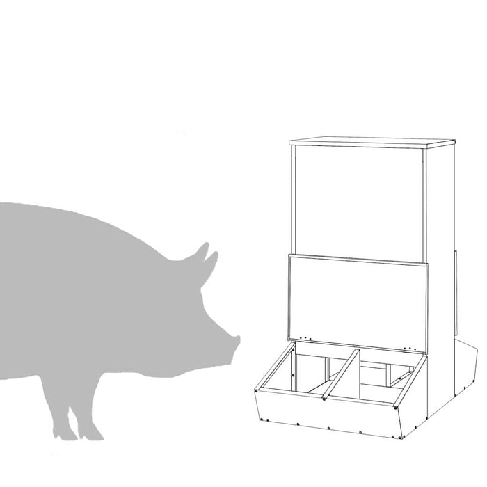 Feeder pentru porci Argintiu 55 x 51 x 91,5 cm Oțel Galvanizat - WALTI WALTI