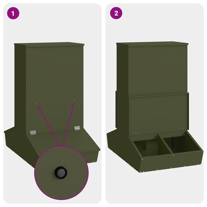 Feeder pentru porci Verde măsliniu 82 x 51 x 91,5 cm - WALTI WALTI