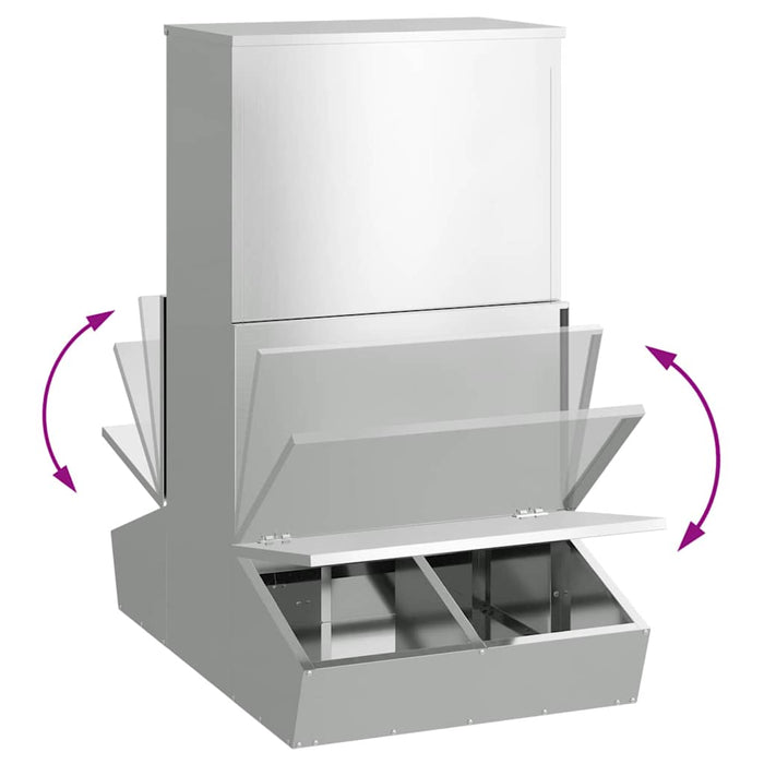 Feeder pentru porci Argintiu 82 x 51 x 91,5 cm Oțel Galvanizat - WALTI WALTI