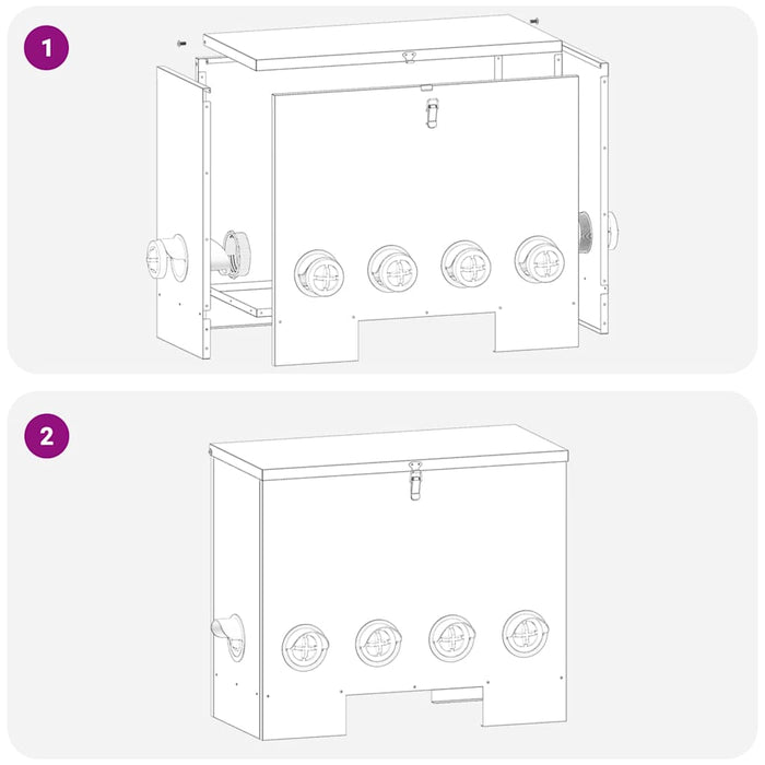 Feeder pentru pui Negru 60,5 x 29 x 51 cm Oțel Laminat la Rece - WALTI WALTI